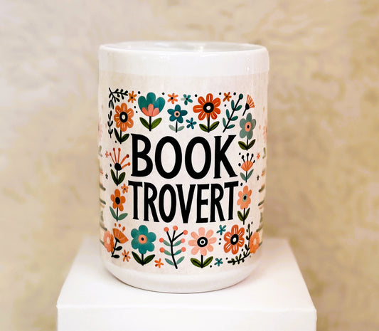Booktrovert 15 oz Mug – Book Lover Gift, Reading Mug, Cozy Bookish Aesthetic